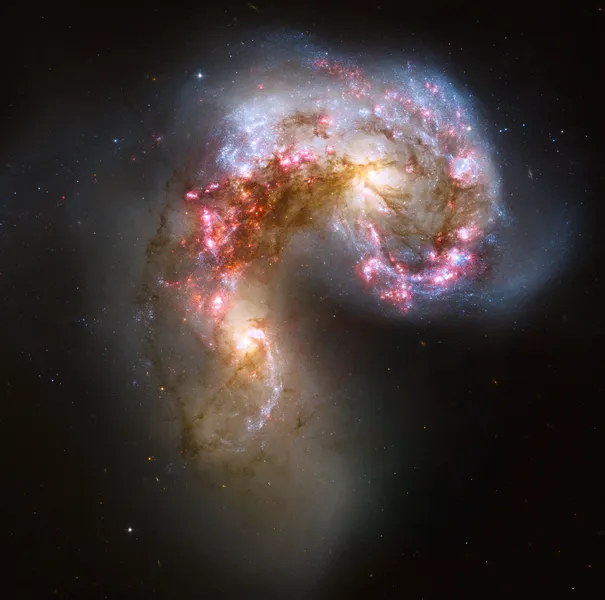 Antennae galaxies (NGC 4038 and 4039), taken in 2006 by Hubble Space Telescope